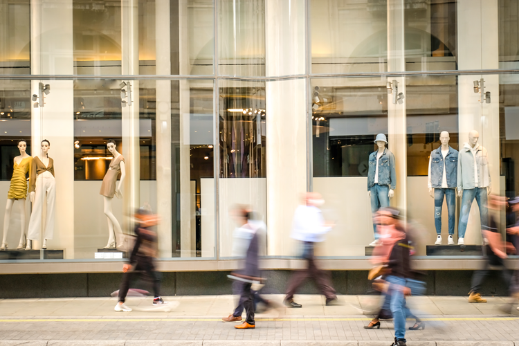 Shoppers Walking